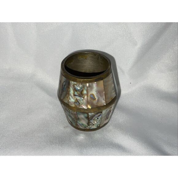 VTG VINTAGE TAXCO ABLONE MOTHER OF PEARL INLAY SHOT GLASS MADE IN MEXICO - Picture 3 of 6